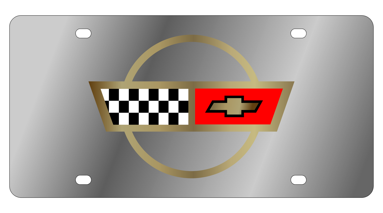 Chevrolet Corvette C4 Stainless Steel License Plate