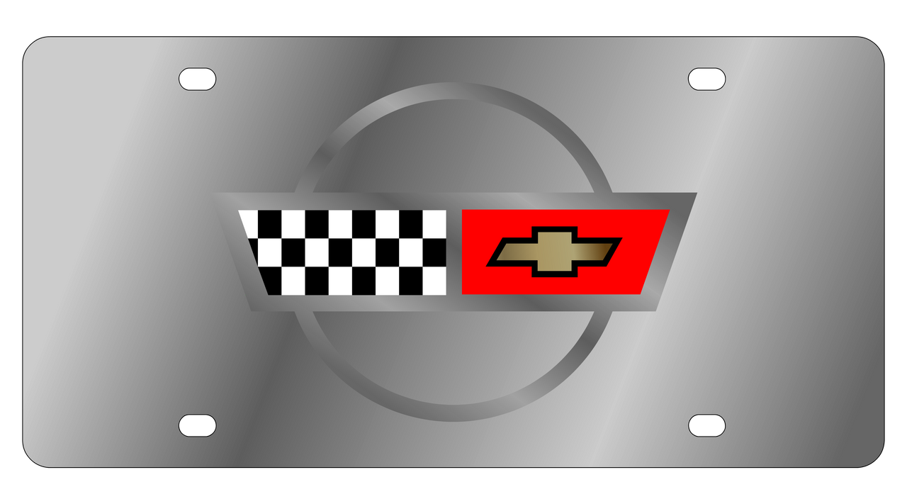 Chevrolet Corvette C4 Stainless Steel License Plate