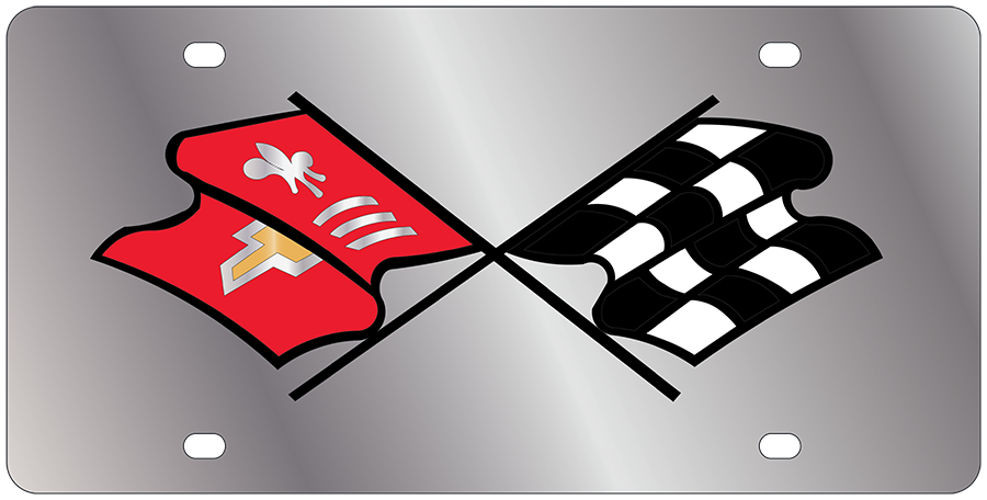Chevrolet Corvette C2 Retro Stainless Steel License Plate