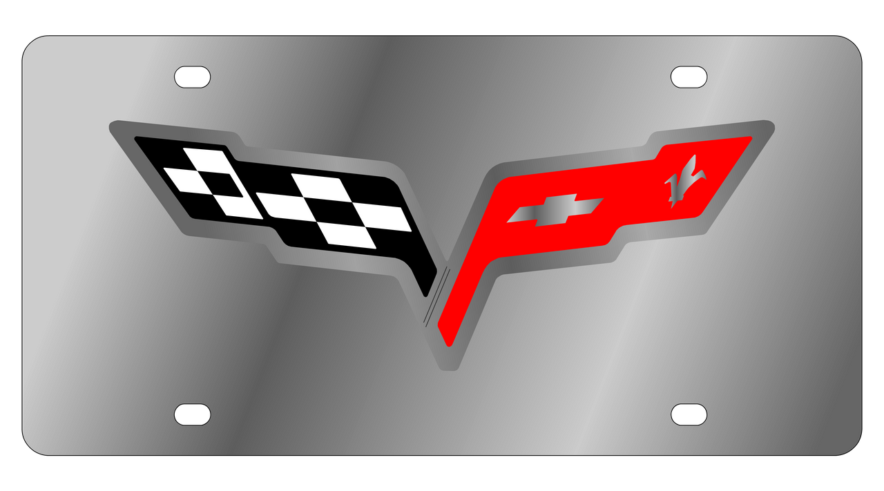 Chevrolet Corvette C6 Stainless Steel License Plate
