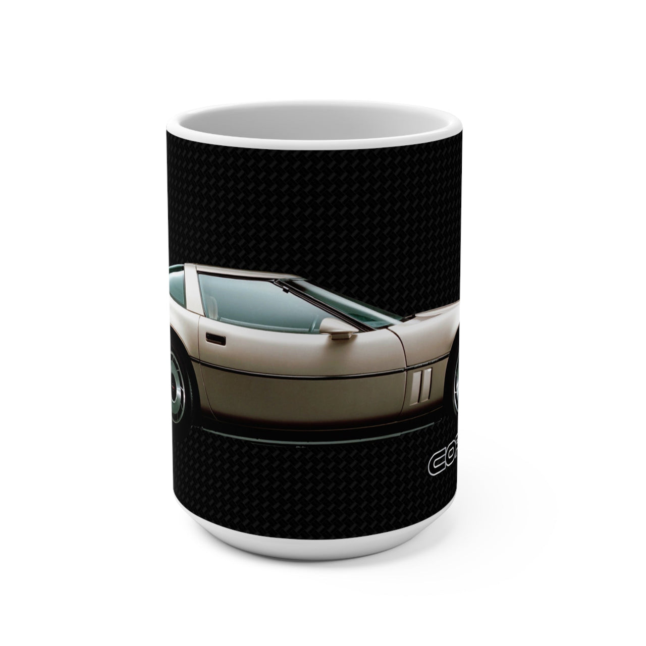 C4 Coffee Mug, Gold 15.oz Coffee Mug, Car Enthusiast Gift, Automotive Collector's Drinkware, Car Lover's Present
