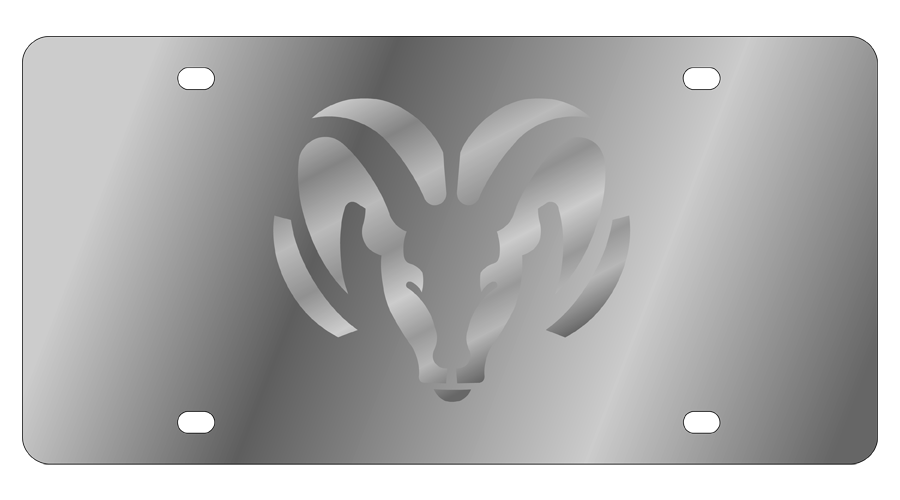 Ram Stainless Steel License Plate