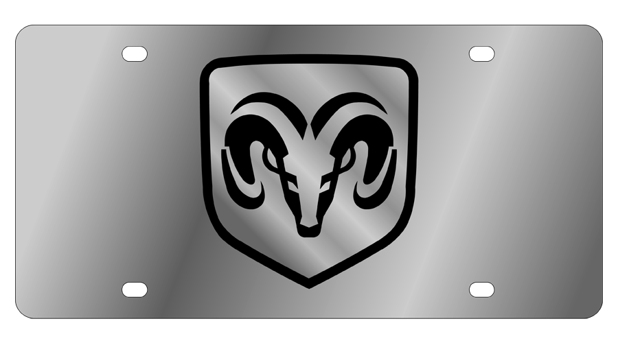 Ram Head Stainless Steel License Plate