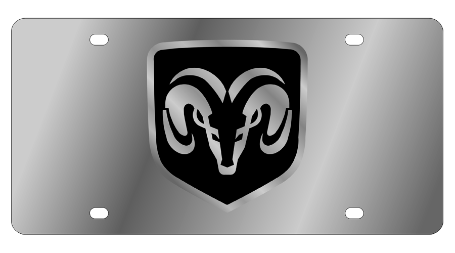 Ram Head Stainless Steel License Plate