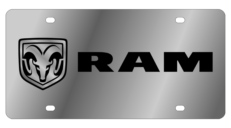 Ram Stainless Steel License Plate