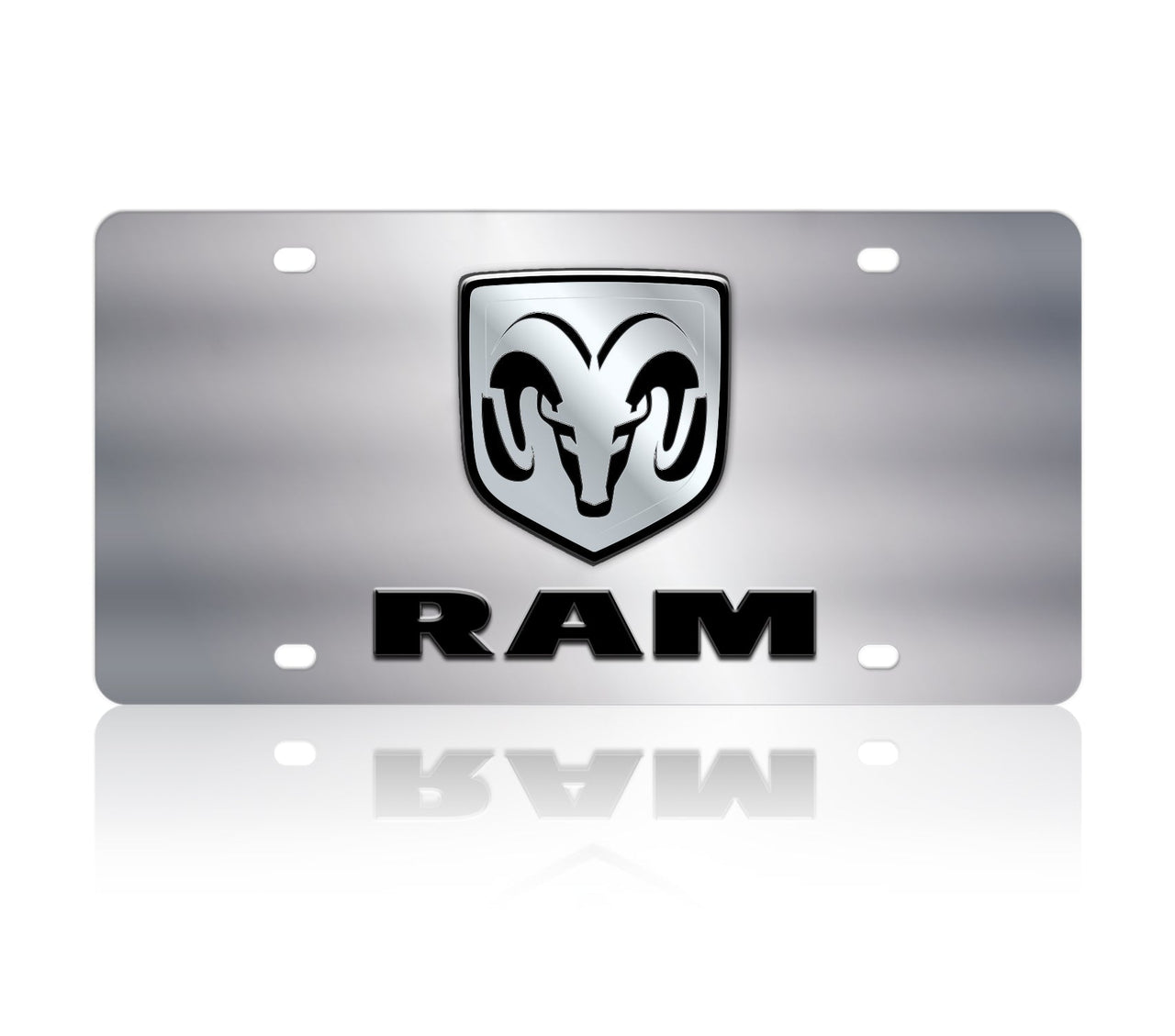 Ram Head Stainless Steel License Plate