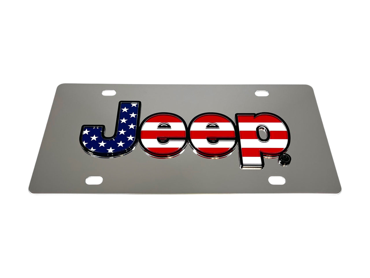 Jeep USA Flag Stainless Steel License Plate