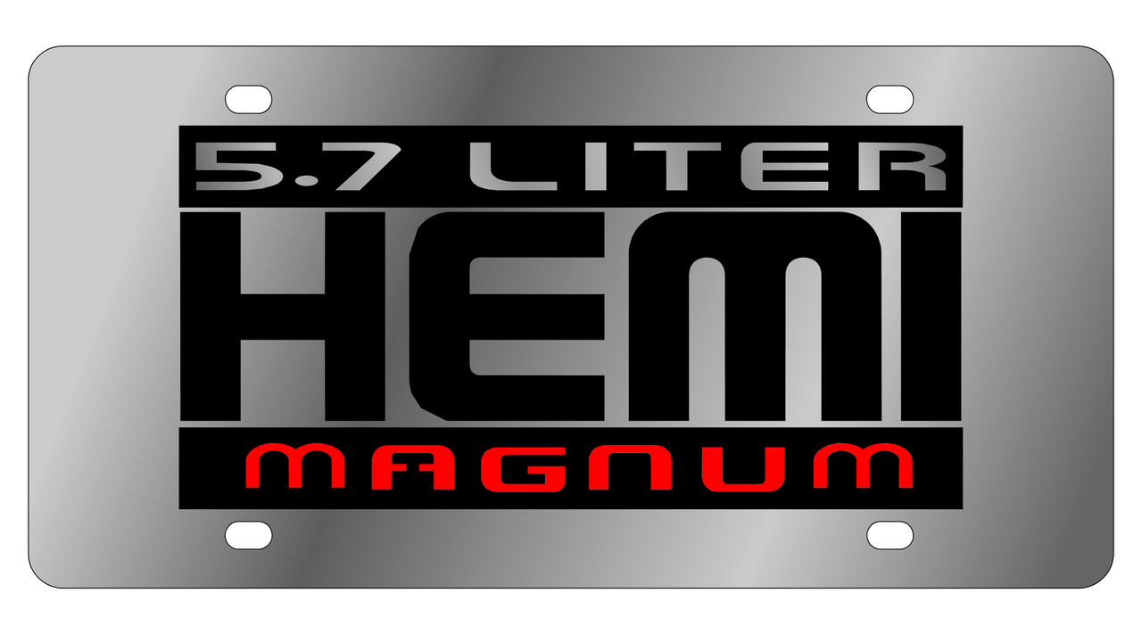 Dodge Magnum Hemi 5.7 Liter Stainless Steel License Plate