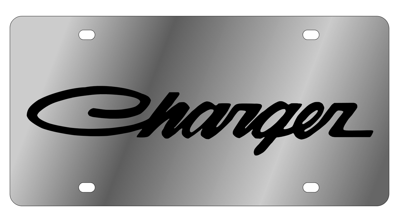 Dodge Retro Charger Script Stainless Steel License Plate