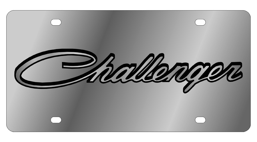 Dodge Challenger Retro Stainless Steel License Plate