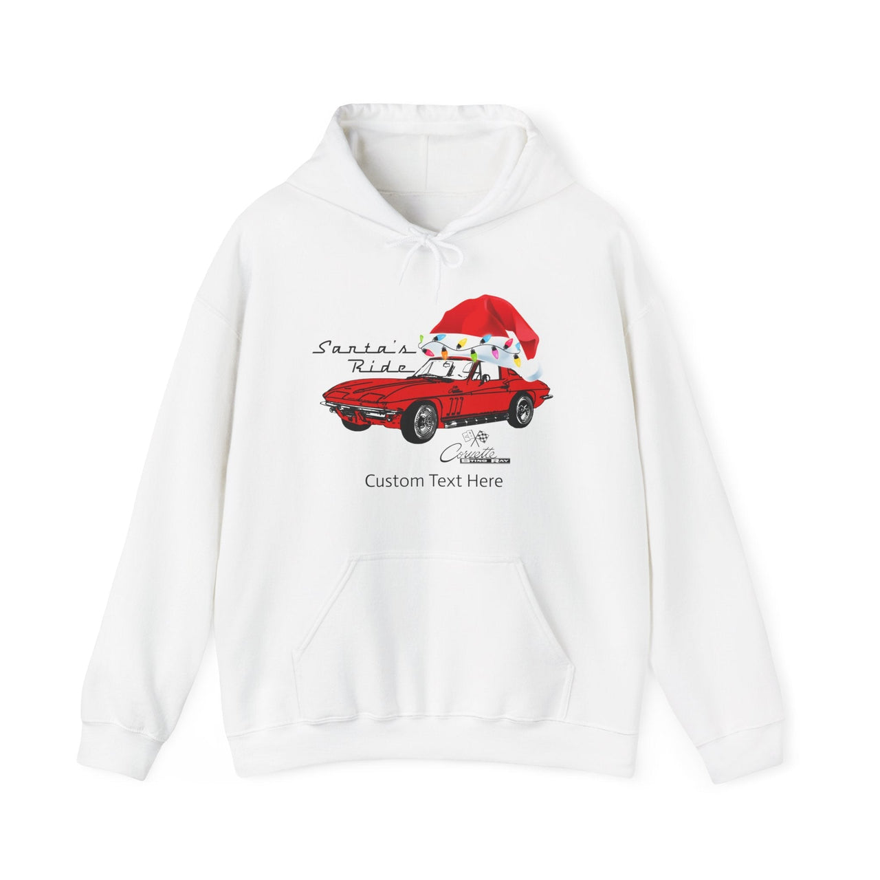 C2 Corvette Personalized Santa Hat Cotton Blend Hooded Sweatshirt