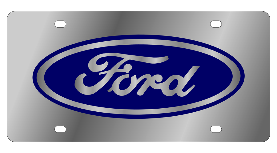 Ford Oval Stainless Steel License Plate