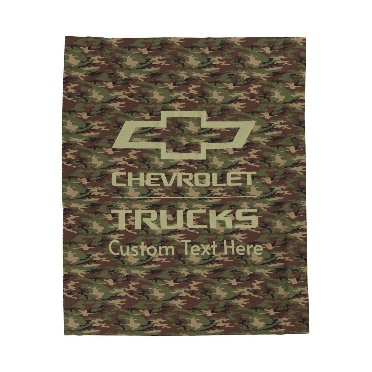 Personalized Chevrolet Trucks Bowtie Camo Velveteen Plush Blanket