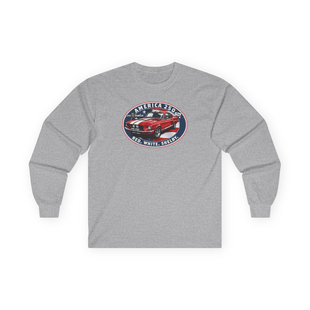 1967 Shelby GT500 "Red. White. Shelby." America 250 Long-Sleeve T-Shirt