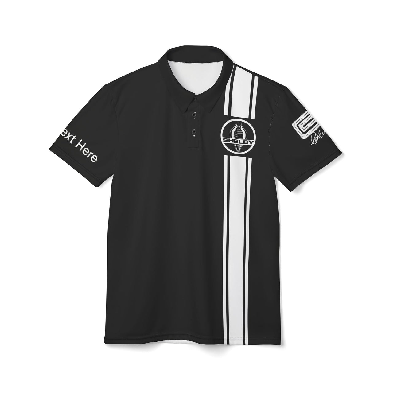 Carroll Shelby Cobra Logo Personalized Black Polo Shirt