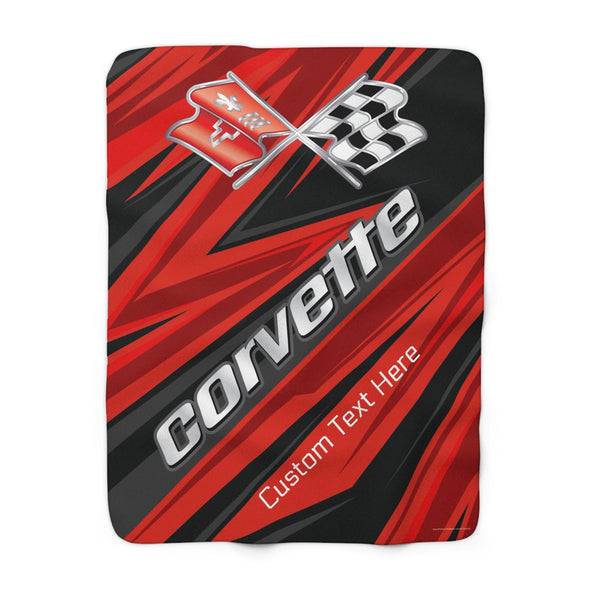 Personalized C3 Corvette Racing Decorative Diagonal Pattern Sherpa Blanket