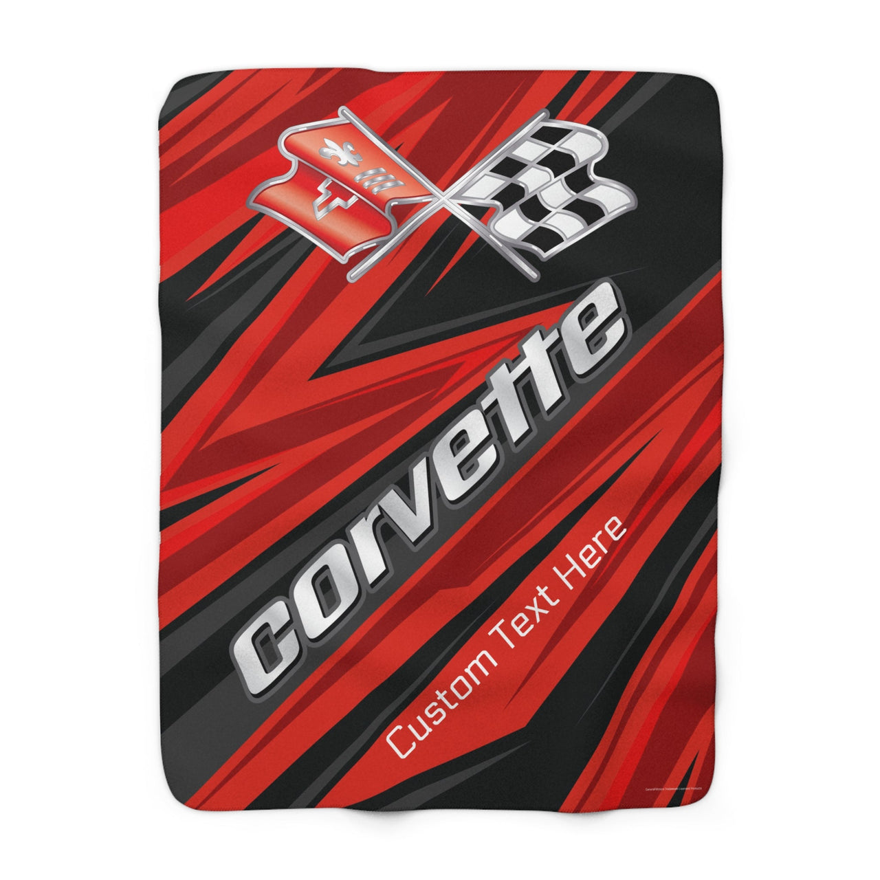 Personalized C3 Corvette Racing Decorative Diagonal Pattern Sherpa Blanket