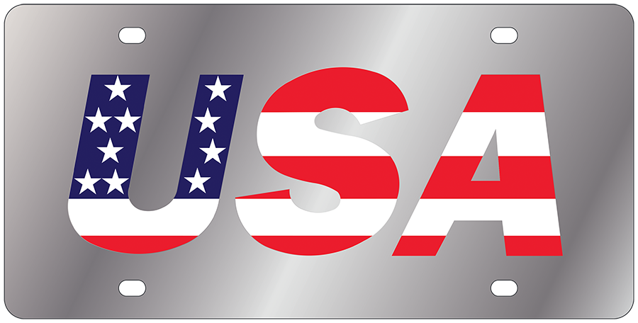 USA Stainless Steel License Plate