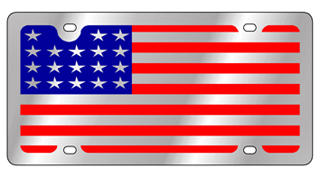 USA Flag Stainless Steel License Plate