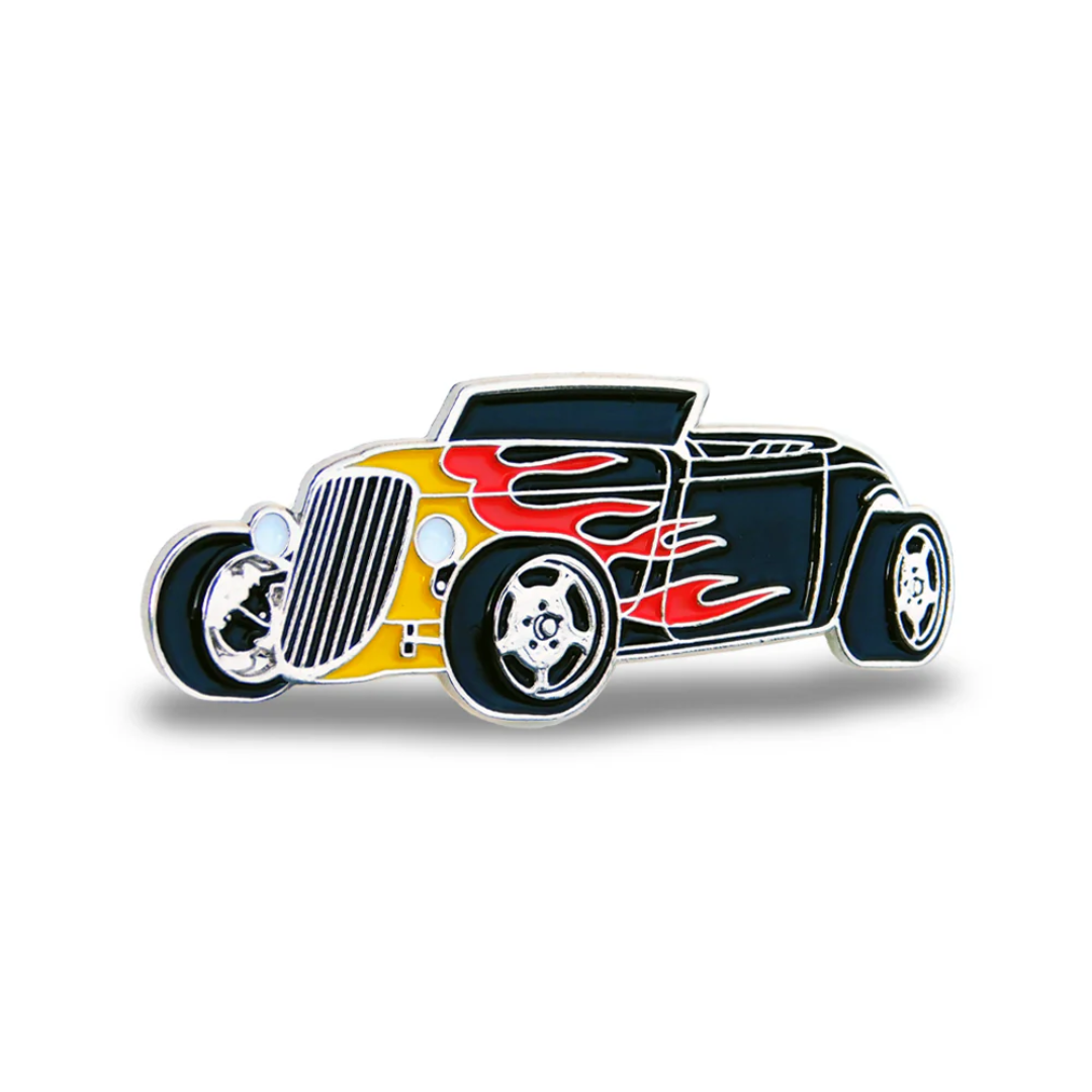 1933 Ford Roadster Flame Convertible Lapel Pin