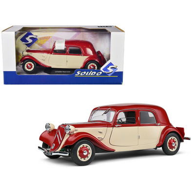 1937 Citroen Traction 7 Red and Beige 1/18 Diecast Model Car