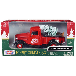 1937 Ford Pickup Truck "Merry Christmas" 1/24 Diecast Model Car by Motormax