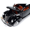 1937 Lincoln Zephyr Black with Red Interior 1/18 Diecast Model Car by Auto World