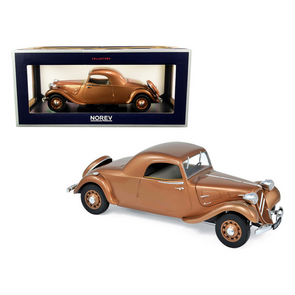1939 Citroen Traction Avant 11B Coupe Brown Metallic 1/18 Diecast Model Car by Norev