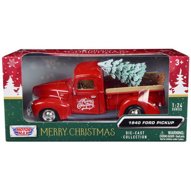 1940 Ford Pickup Truck "Merry Christmas" 1/24 Diecast Model Car by Motormax