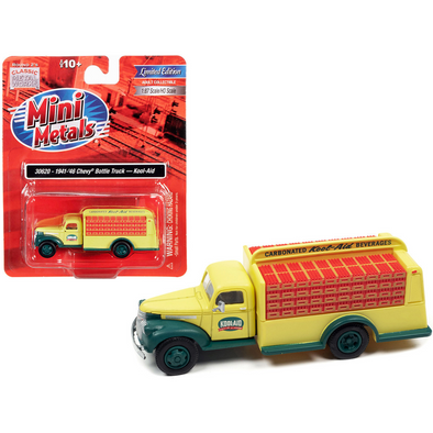 1941-1946 Chevrolet Delivery Bottle Truck Yellow and Green "Kool-Aid" 1/87 (HO) Scale Model