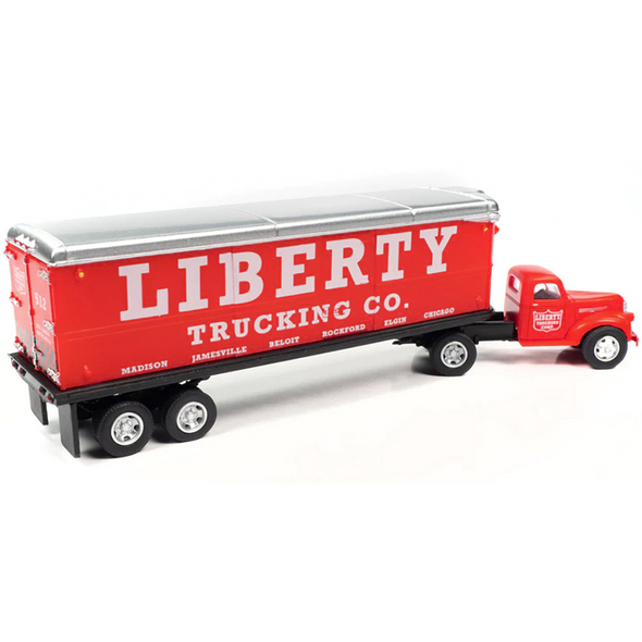 1941-1946-chevrolet-truck-and-trailer-set-liberty-trucking-co-red-1-87-ho-scale-model