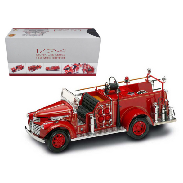 1941 GMC Fire Engine Truck Red 1/24 Diecast Model by Signature Models