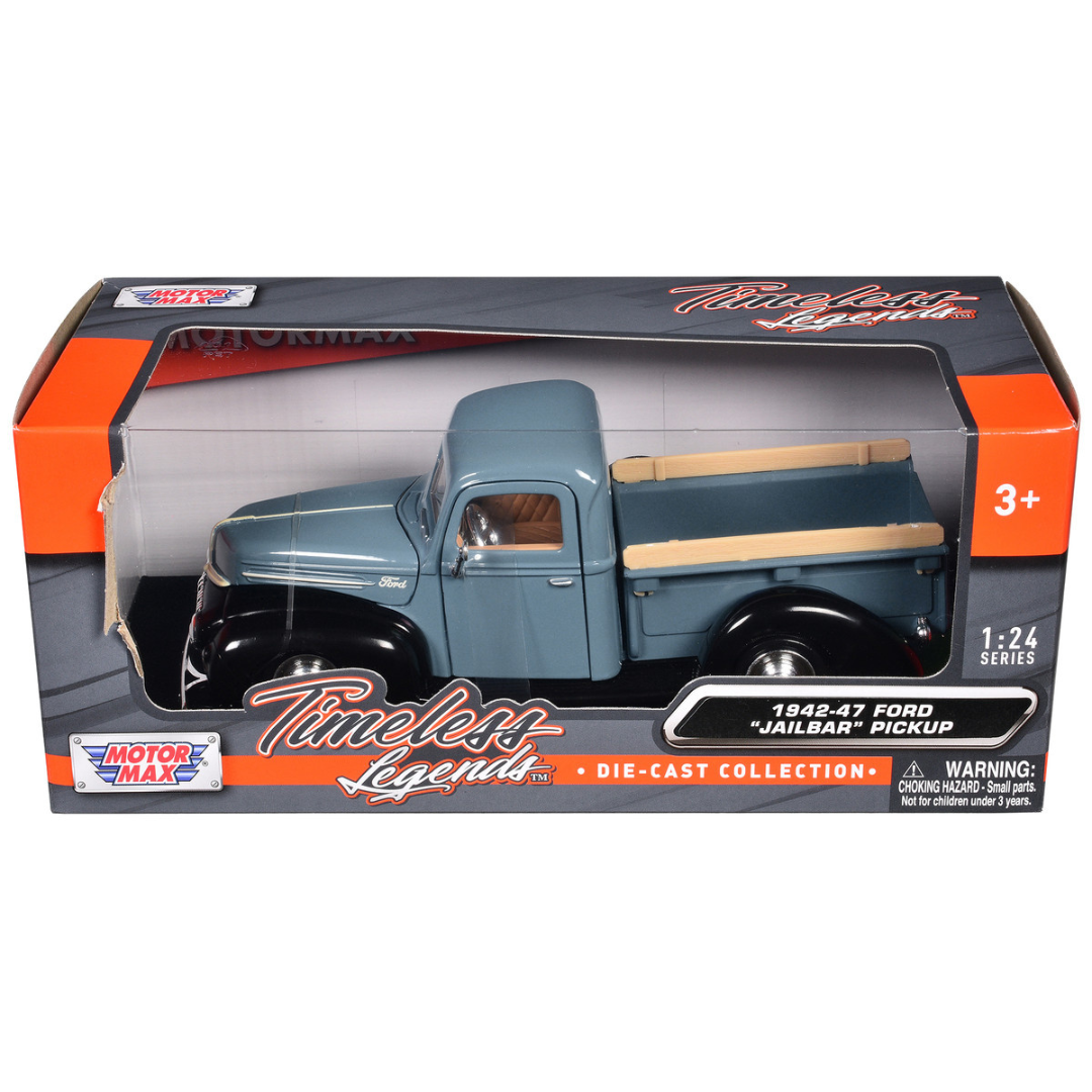 1942-47 Ford "Jailbar" Pickup Truck Blue and Black "Timeless Legends" Series 1/24 Diecast Model Car