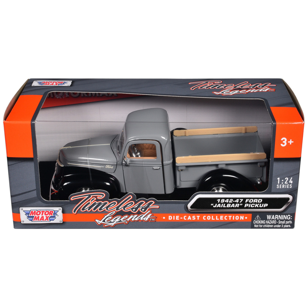 1942-47 Ford "Jailbar" Pickup Truck Gray and Black "Timeless Legends" Series 1/24 Diecast Model Car