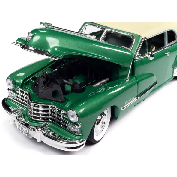 1947 Cadillac Series 62 Soft Top Ardsley Green Metallic 1/18 Diecast Model Car by Auto World