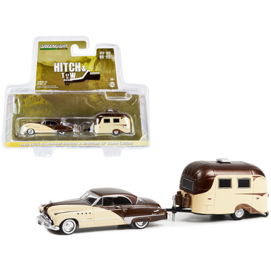 1949 Buick Roadmaster and Airstream 16' Trailer 1/64 Diecast Model Car by Greenlight