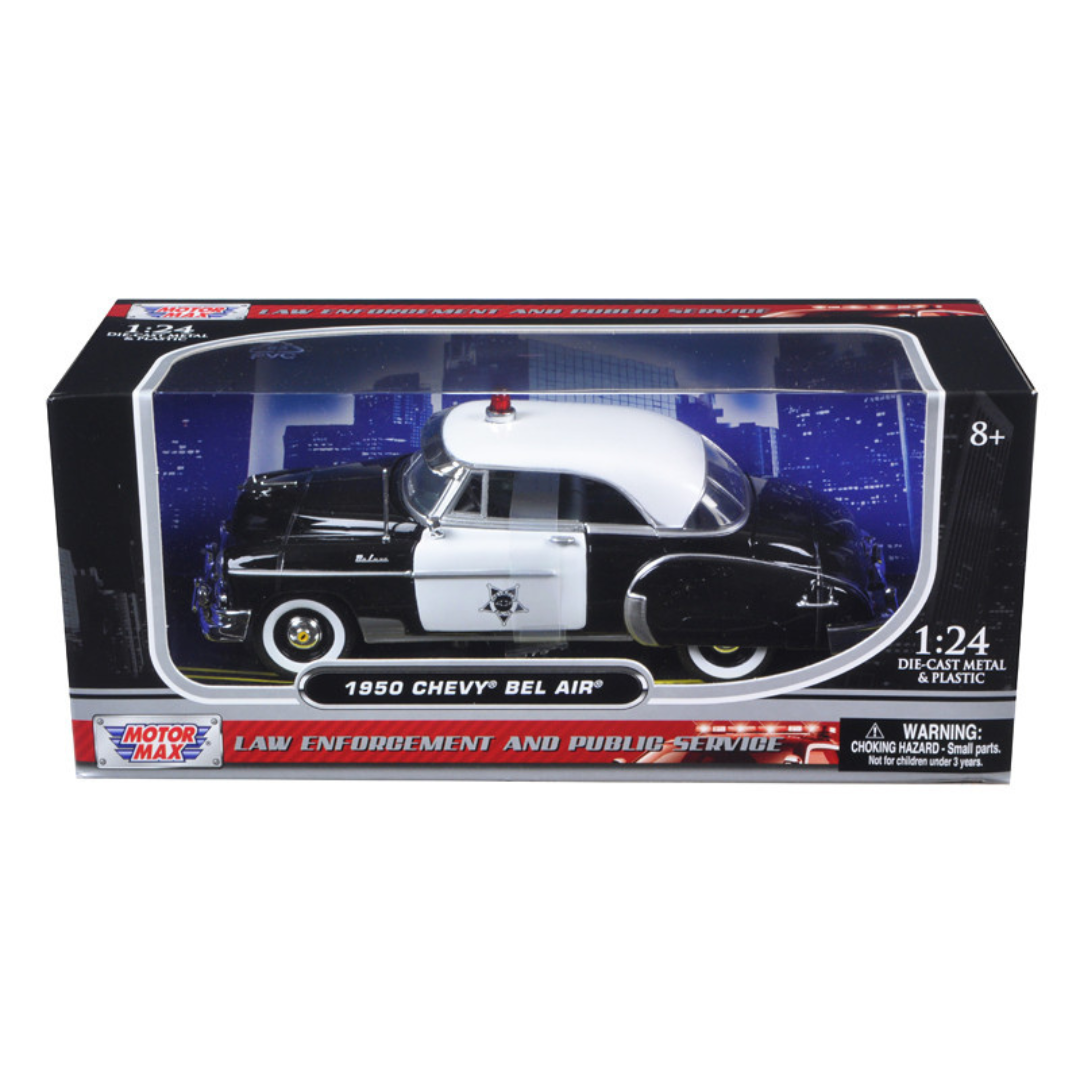 1950-chevrolet-bel-air-police-1-24-diecast-model-car-by-motormax