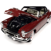 1950-oldsmobile-rocket-88-chariot-red-1-18-diecast-model-car-by-auto-world