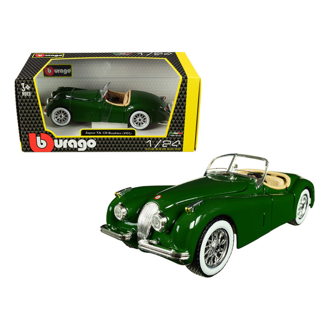 1951-jaguar-xk-120-roadster-green-1-24-diecast-model-car-by-bburago