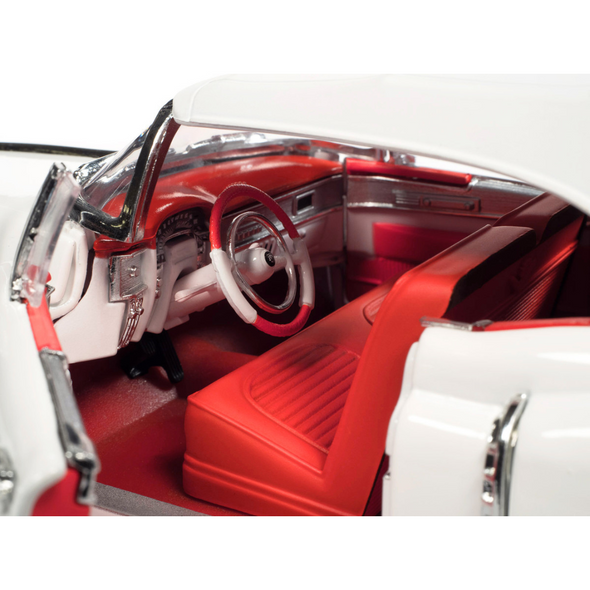 1953 Cadillac Eldorado Soft Top Alpine White 1/18 Diecast Model Car by Auto World