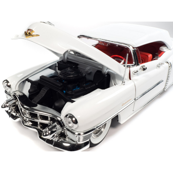 1953 Cadillac Eldorado Soft Top Alpine White 1/18 Diecast Model Car by Auto World