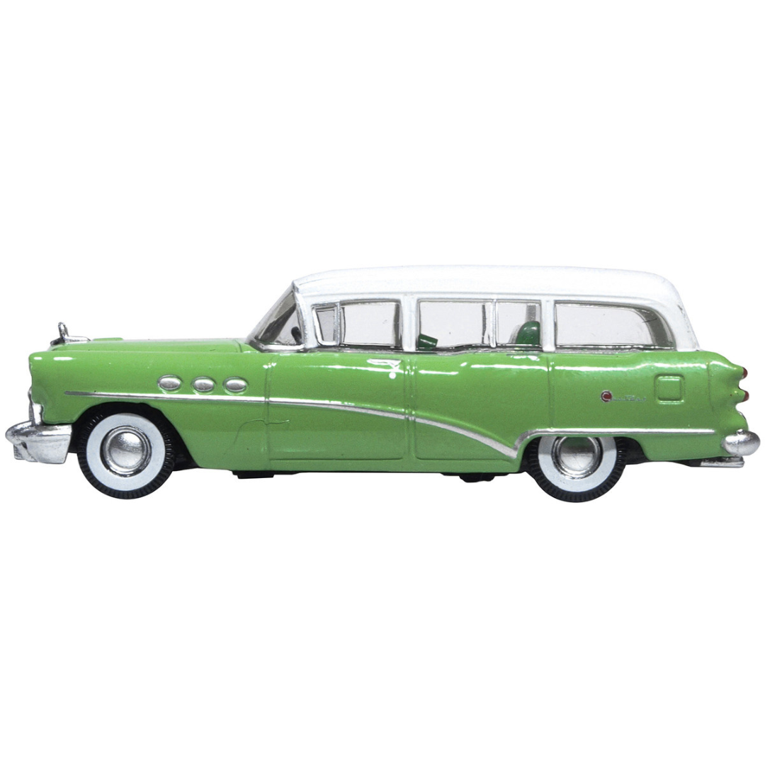 1954 Buick Century Estate Wagon Willow Green 1/87 (HO) Scale Diecast Model Car by Oxford Diecast