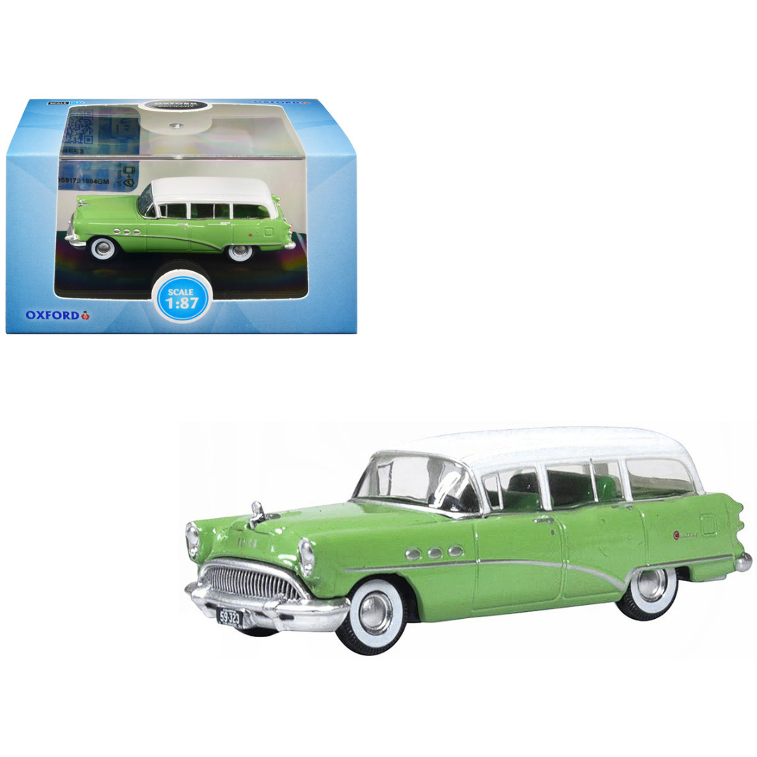 1954 Buick Century Estate Wagon Willow Green 1/87 (HO) Scale Diecast Model Car by Oxford Diecast