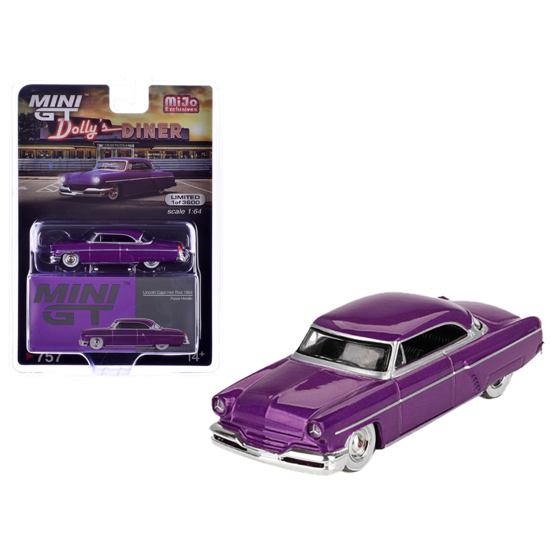 1954 Lincoln Capri Hot Rod Purple Metallic Limited Edition 1/64 Diecast Model Car