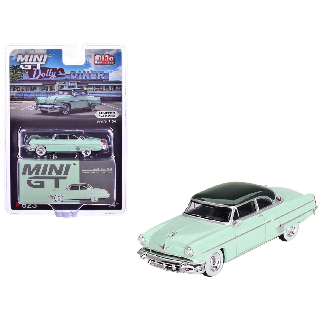 1954 Lincoln Capri Parklane Green with Bloomfield Green Top Limited Edition 1/64 Diecast Model Car