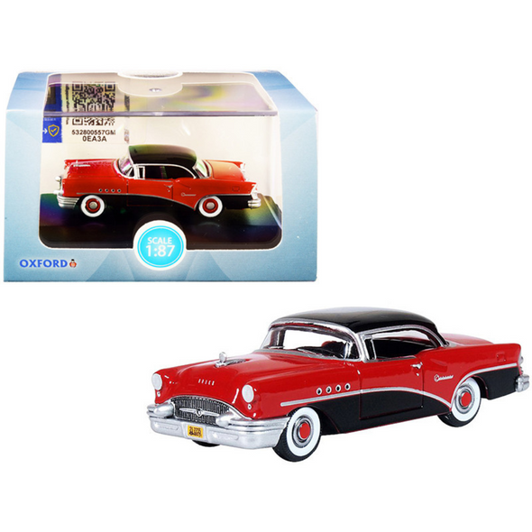 1955-buick-century-carlsbad-black-and-cherokee-red-1-87-ho-scale-diecast-model-car-by-oxford-diecast