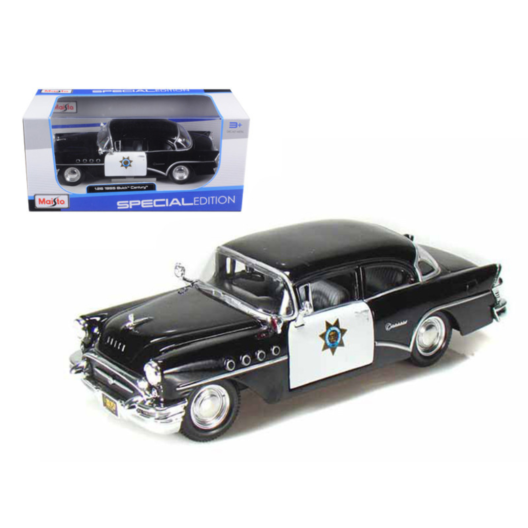 1955-buick-century-police-car-1-26-diecast-model-car-by-maisto