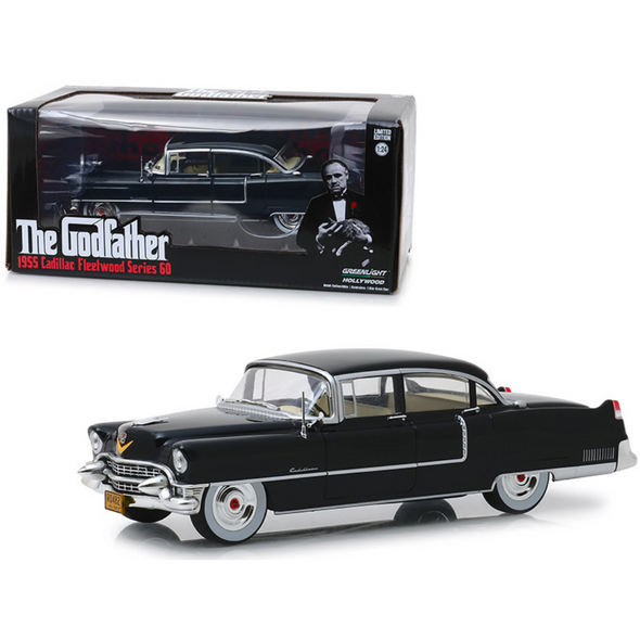 1955 Cadillac Fleetwood Series 60 Black "The Godfather" (1972) 1/24 Diecast Model Car by Greenlight
