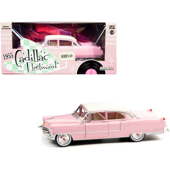 1955 Cadillac Fleetwood Series 60 Pink 1/24 Diecast Model Car by Greenlight