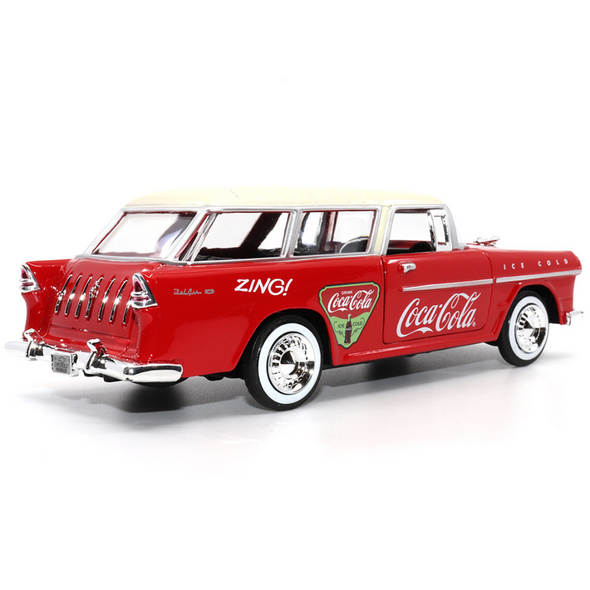 1955 Chevrolet Bel Air Nomad Red "Coca-Cola" 1/24 Diecast Model Car